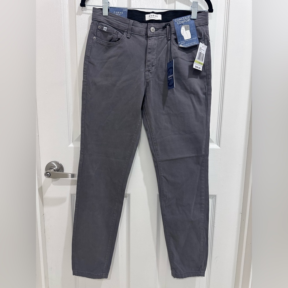 Kensie Curve Gray Skinny Jeans - Concealed Comfort